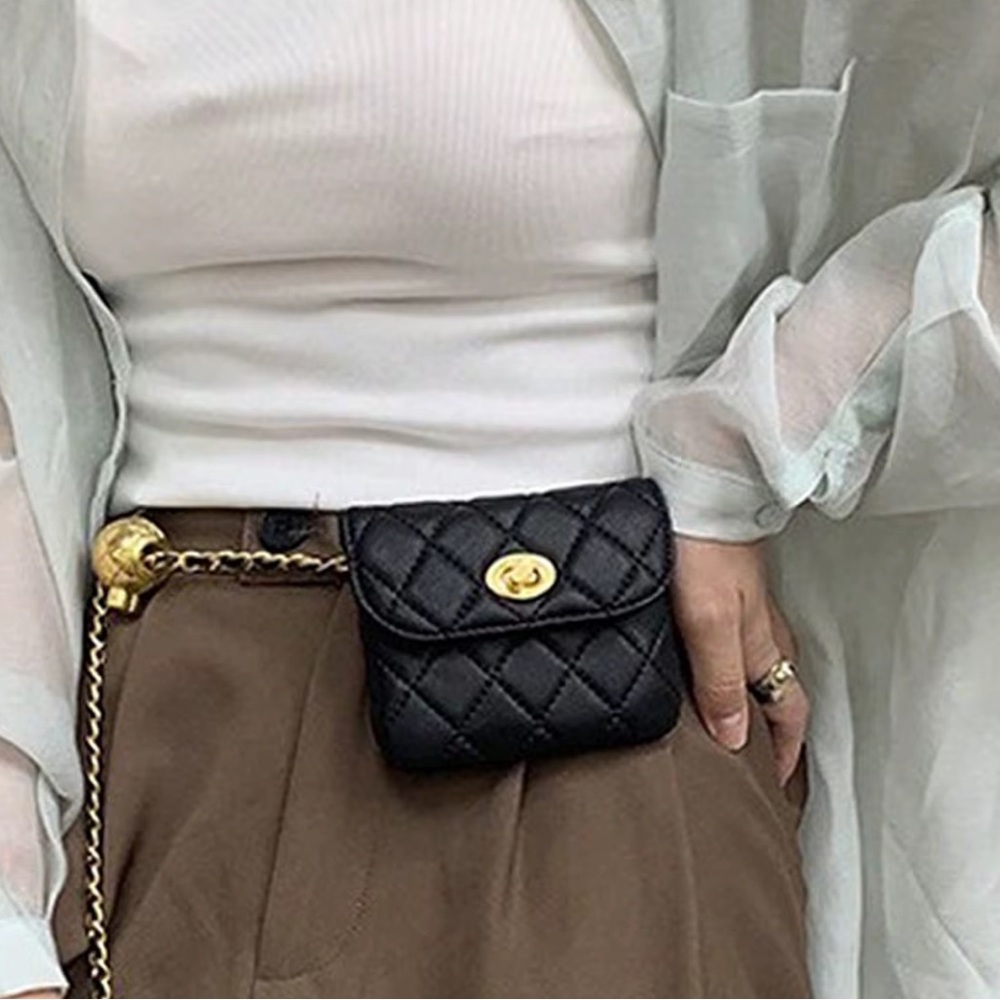 French Style Mini Lightweight Crossbody 

Quilted Belt Bag - Picture 3 of 7